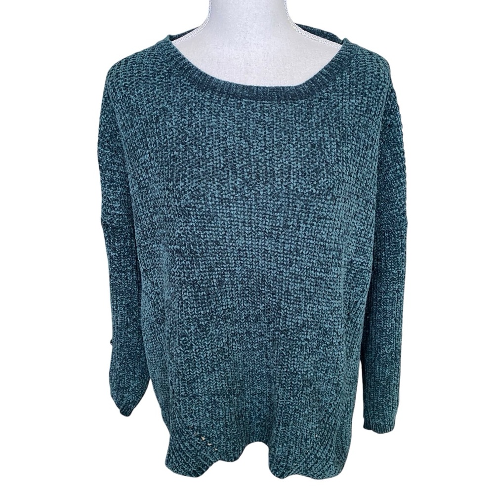 Peace n’ Love Green Chenille Knit Pullover Sweater Women’s One Size
